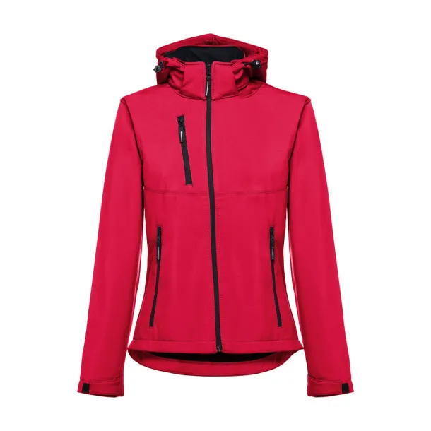 ZAGREB WOMEN Women's softshell with removable hood Red