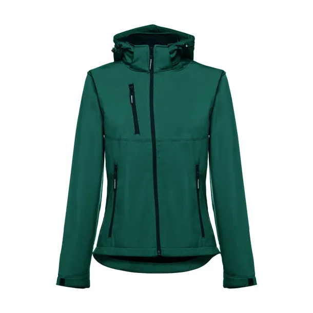 ZAGREB WOMEN Women's softshell with removable hood Dark green