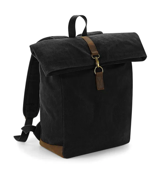  Heritage Waxed Canvas Backpack - Quadra Black