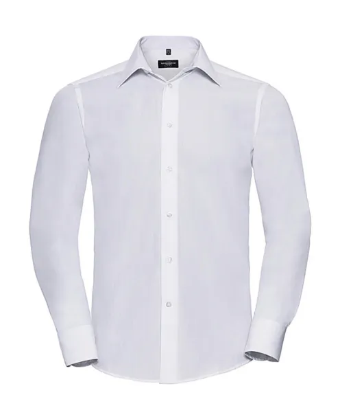  Tailored Poplin Shirt LS - Russell Collection Bijela