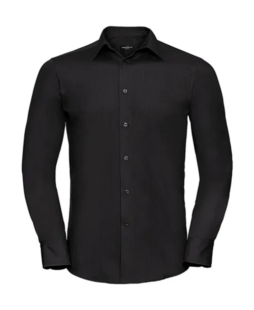  Tailored Poplin Shirt LS - Russell Collection Black