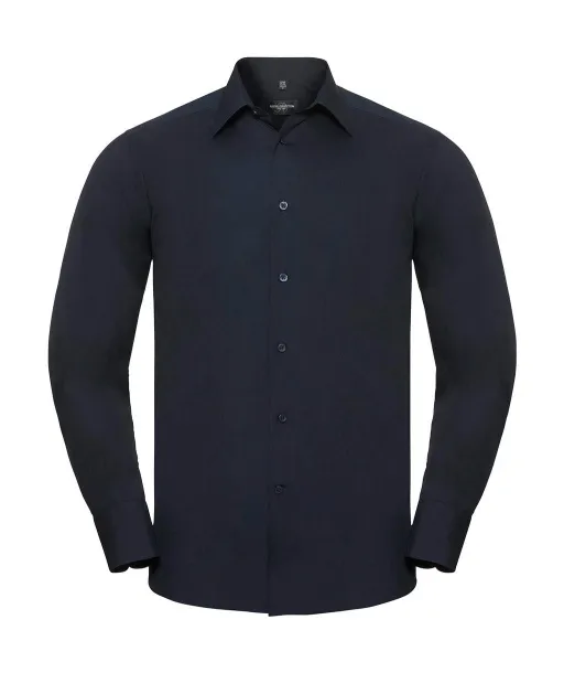  Tailored Poplin Shirt LS - Russell Collection French Navy