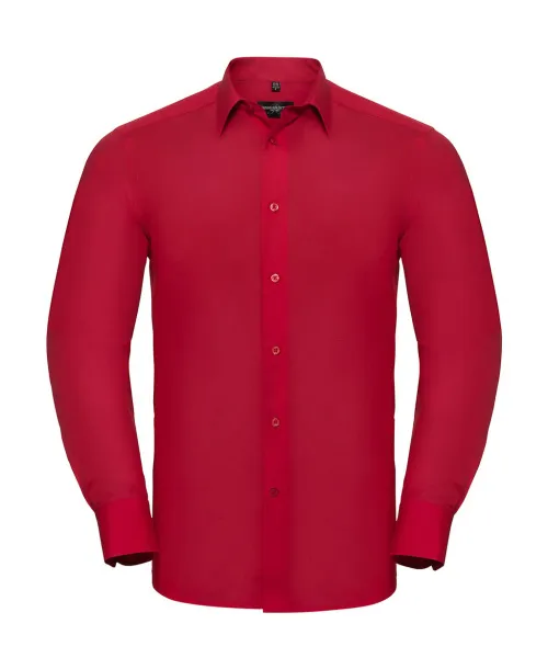  Tailored Poplin Shirt LS - Russell Collection Klasična crvena