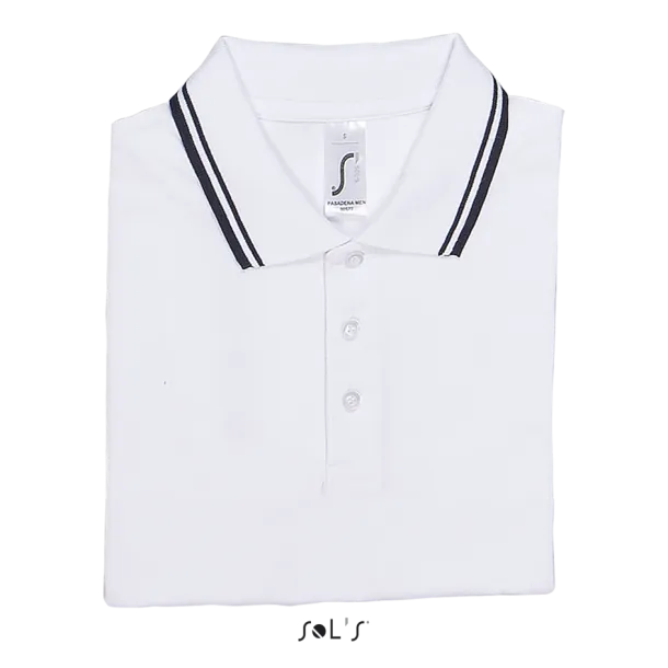 PASADENA MEN - POLO SHIRT - SOL'S White Navy