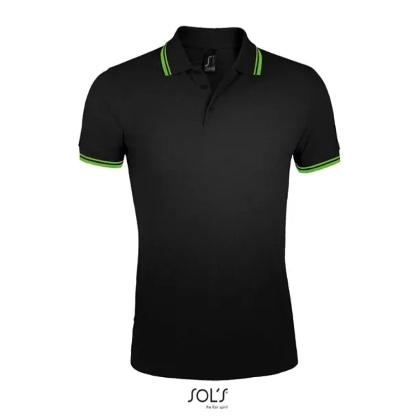 PASADENA MEN - POLO SHIRT - SOL'S Black Lime