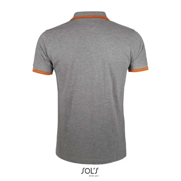 PASADENA MEN - POLO SHIRT - SOL'S Grey Melange Orange