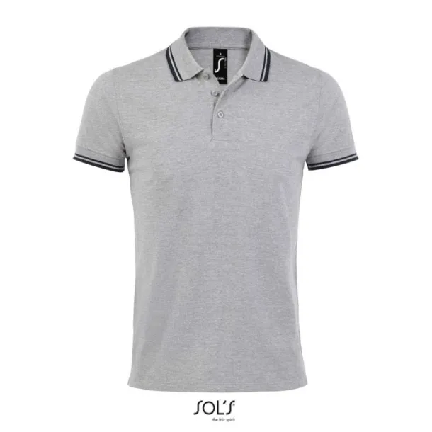 PASADENA MEN - POLO SHIRT - SOL'S Grey Melange French Navy