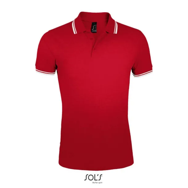 PASADENA MEN - POLO SHIRT - SOL'S Red White