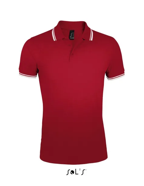 PASADENA MEN - POLO SHIRT - SOL'S Red White