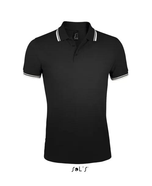 PASADENA MEN - POLO SHIRT - SOL'S Black White