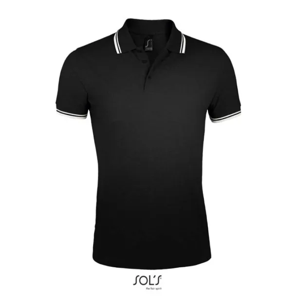 PASADENA MEN - POLO SHIRT - SOL'S Black White