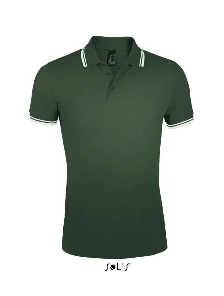 PASADENA MEN - POLO SHIRT - SOL'S Šumski zelena White