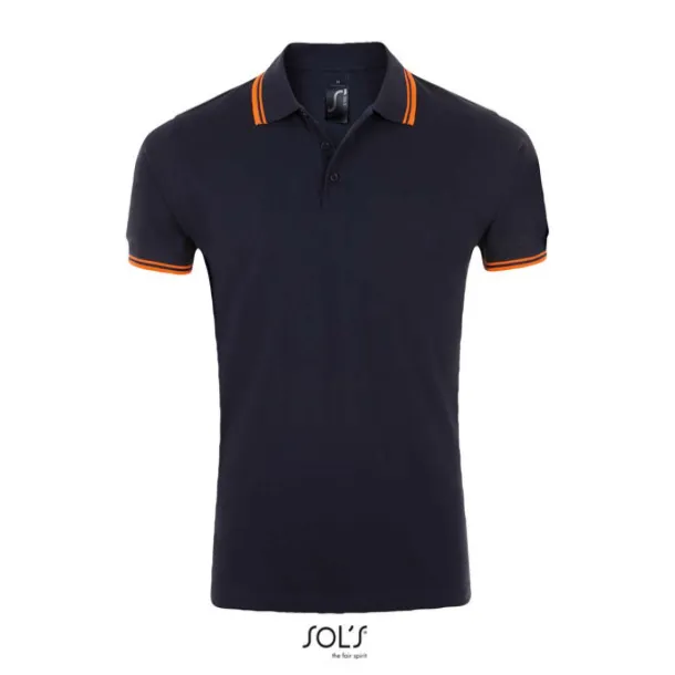 PASADENA MEN - POLO SHIRT - SOL'S French Navy Neon Orange