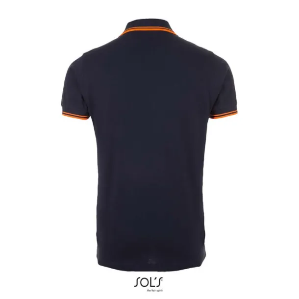 PASADENA MEN - POLO SHIRT - SOL'S French Navy Neon Orange