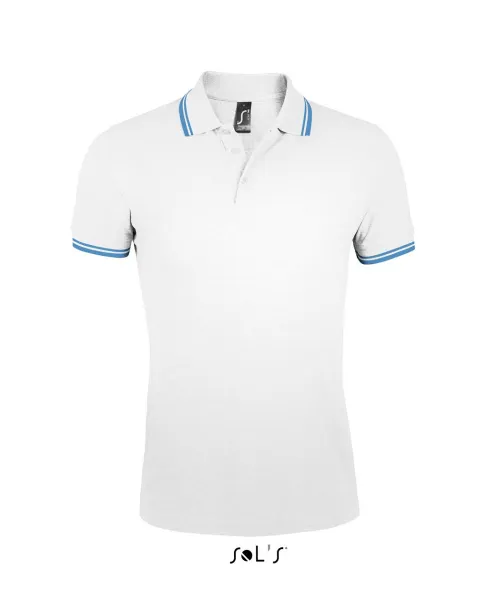 PASADENA MEN - POLO SHIRT - SOL'S White Aqua