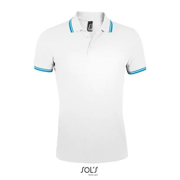 PASADENA MEN - POLO SHIRT - SOL'S White Aqua