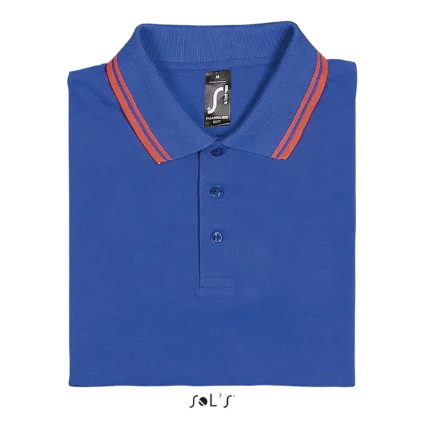 PASADENA MEN - POLO SHIRT - SOL'S Royal blue Neon Coral