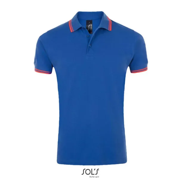 PASADENA MEN - POLO SHIRT - SOL'S Royal blue Neon Coral