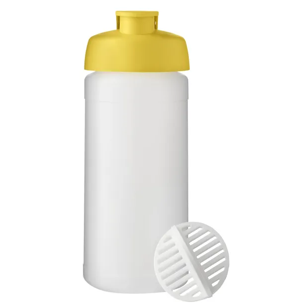 Baseline Plus 500 ml shaker bottle - Unbranded Yellow Frosted white