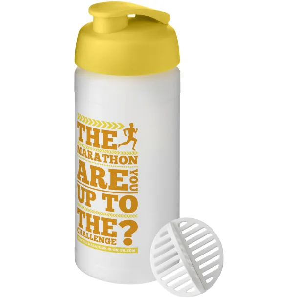 Baseline Plus 500 ml shaker bottle - Unbranded Yellow Frosted white