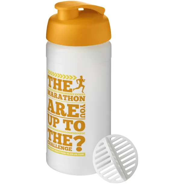 Baseline Plus 500 ml shaker bottle - Unbranded Orange Frosted white