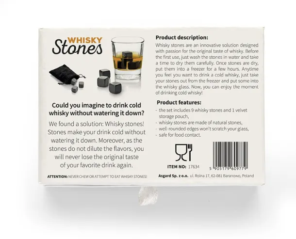 TENNESSEE Whisky stones Crna