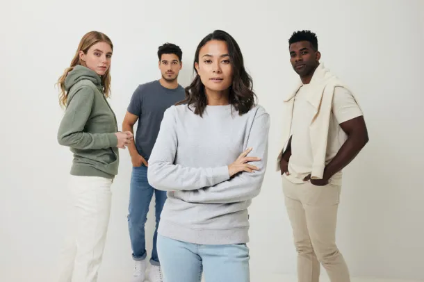  Iqoniq Denali neobojeni pulover od recikiranog pamuka - iqoniq heather anthracite