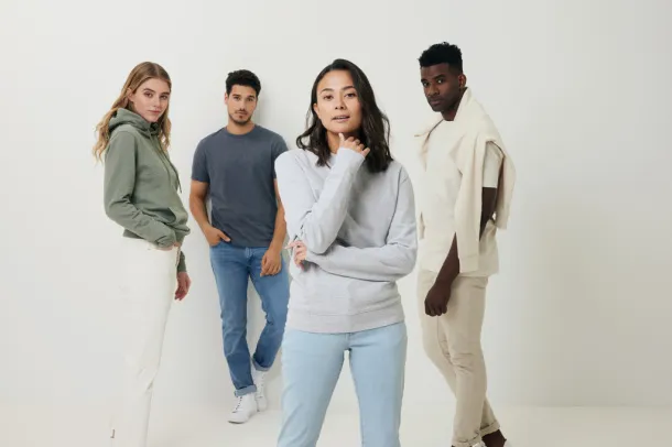  Iqoniq Denali recycled cotton crew neck undyed, natural raw - iqoniq heather anthracite