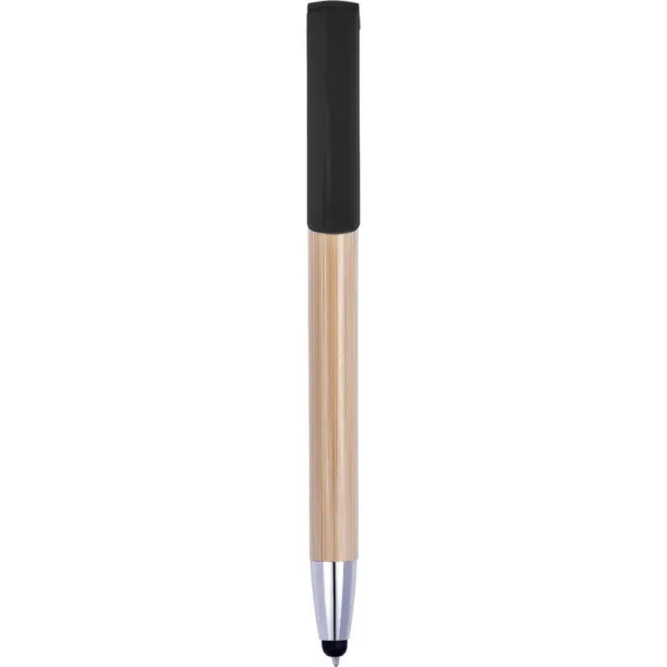  Bamboo ball pen, touch pen, phone stand black