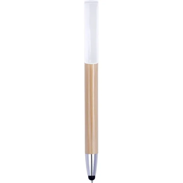  Bamboo ball pen, touch pen, phone stand Bijela