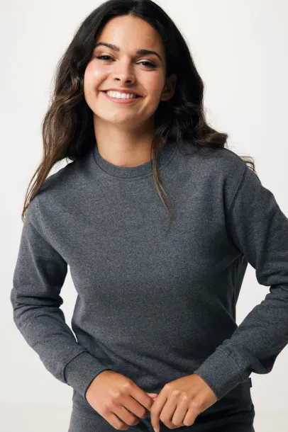  Iqoniq Denali recycled cotton crew neck undyed, natural raw - iqoniq heather anthracite