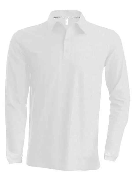  MEN'S LONG-SLEEVED POLO SHIRT - Kariban White