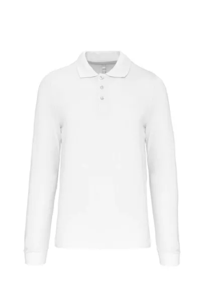  MEN'S LONG-SLEEVED POLO SHIRT - Kariban White