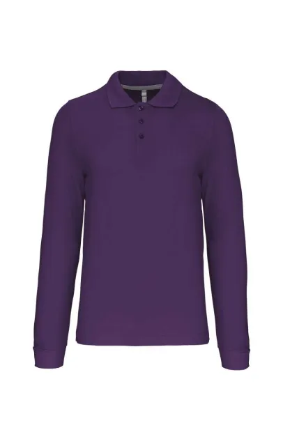  Muška polo majica dugih rukava, 220 g/m2 - Kariban Ljubičasta