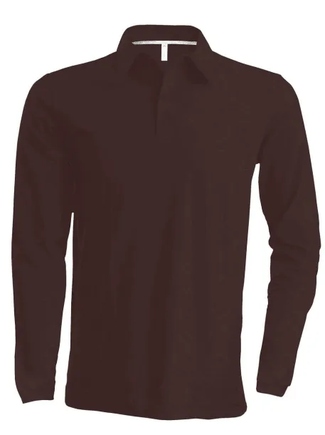  MEN'S LONG-SLEEVED POLO SHIRT - Kariban Chocolate