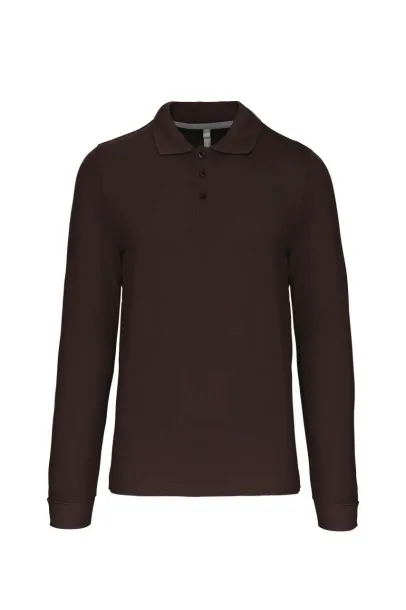  MEN'S LONG-SLEEVED POLO SHIRT - Kariban Chocolate