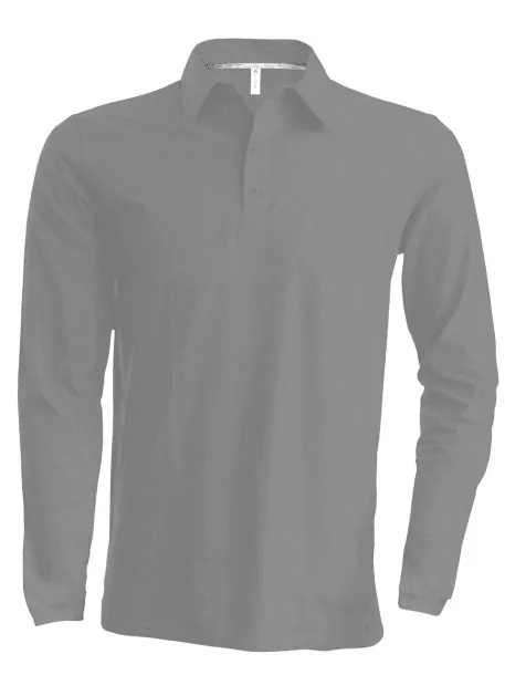  MEN'S LONG-SLEEVED POLO SHIRT - Kariban Oxford Grey