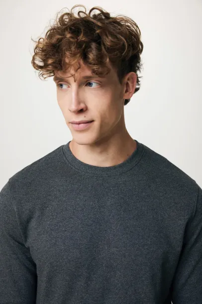  Iqoniq Denali recycled cotton crew neck undyed, natural raw - iqoniq heather anthracite