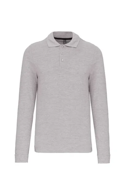  MEN'S LONG-SLEEVED POLO SHIRT - Kariban Oxford Grey