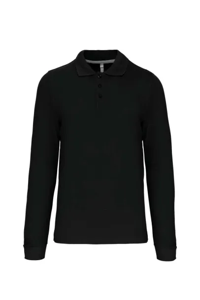 Muška polo majica dugih rukava, 220 g/m2 - Kariban Crna