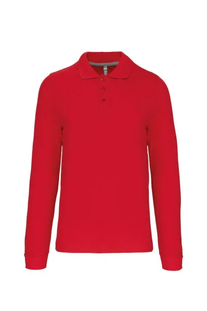  MEN'S LONG-SLEEVED POLO SHIRT - Kariban Red