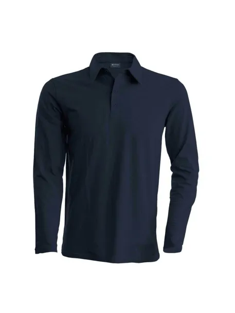  MEN'S LONG-SLEEVED POLO SHIRT - Kariban Tamno siva