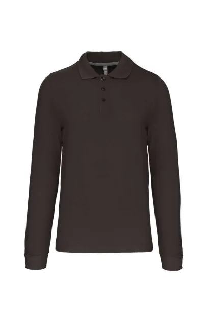 Muška polo majica dugih rukava, 220 g/m2 - Kariban Tamno siva