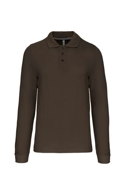  MEN'S LONG-SLEEVED POLO SHIRT - Kariban Tamno Kahki