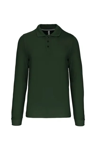 Muška polo majica dugih rukava, 220 g/m2 - Kariban Šumski zelena