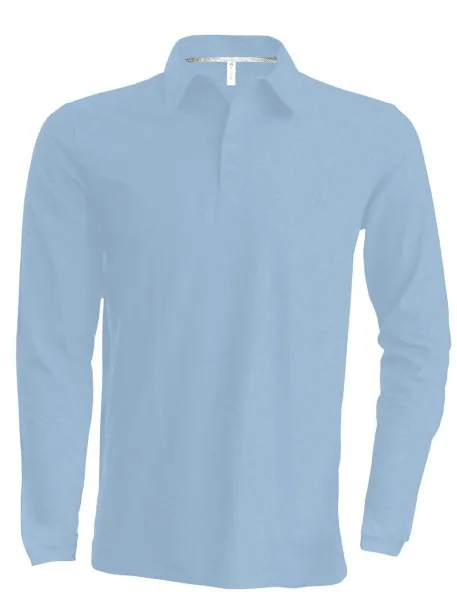  MEN'S LONG-SLEEVED POLO SHIRT - Kariban Sky blue