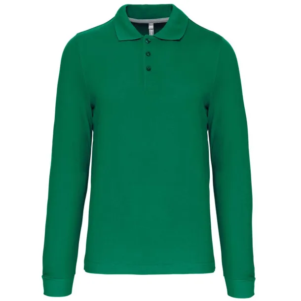  Muška polo majica dugih rukava, 220 g/m2 - Kariban Kelly zelena