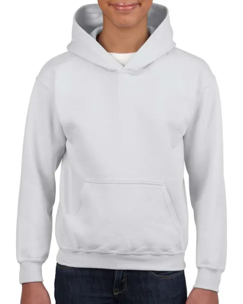  HEAVY BLEND™ YOUTH HOODED SWEATSHIRT - Gildan White