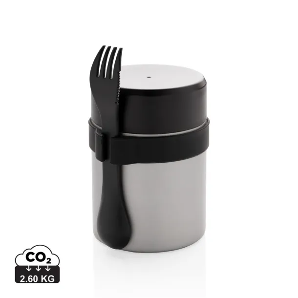  Bogota food flask with ceramic coating - XD Xclusive Silver Black