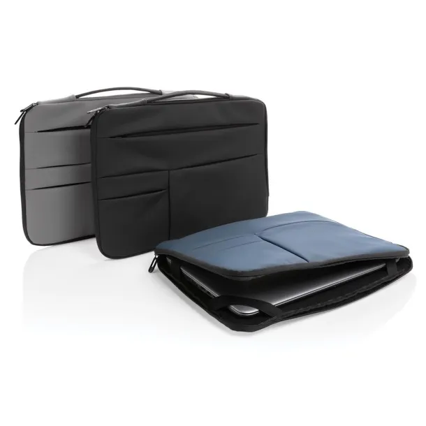  Smooth PU 15.6"laptop sleeve with handle - XD Collection Black